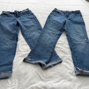 J. Crew Women's Straight Leg Jeans in Distressed Blue